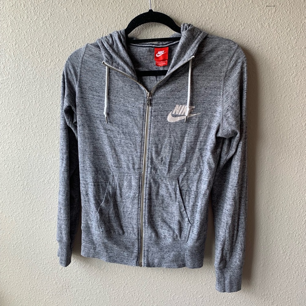 Grey zip-down NIKE hoodie